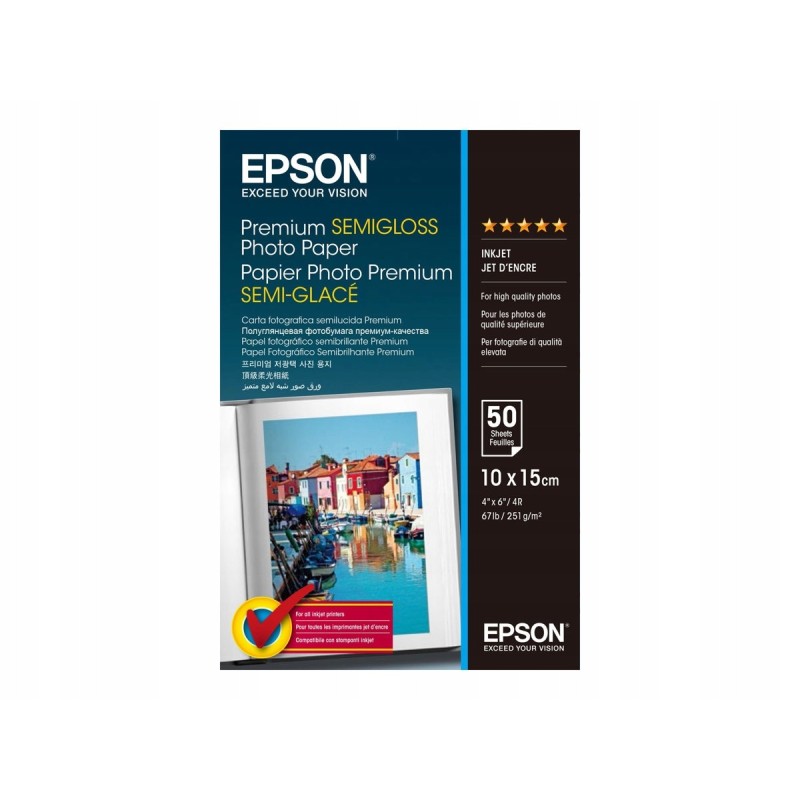 Papier Epson Premium Semigloss Photo 10x15cm 50ark