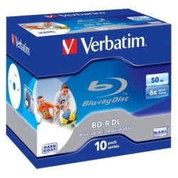 VERBATIM BD-R DL 50GB x6 printable 1szt w pudełku!
