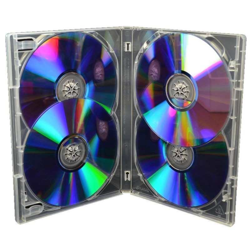 Pudełka AMARAY CLEAR na 4 x DVD 10 sztuk 14mm