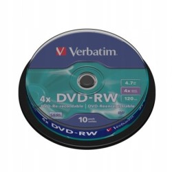 VERBATIM DVD-RW 4,7GB 4x cake 10 sztuk SERL