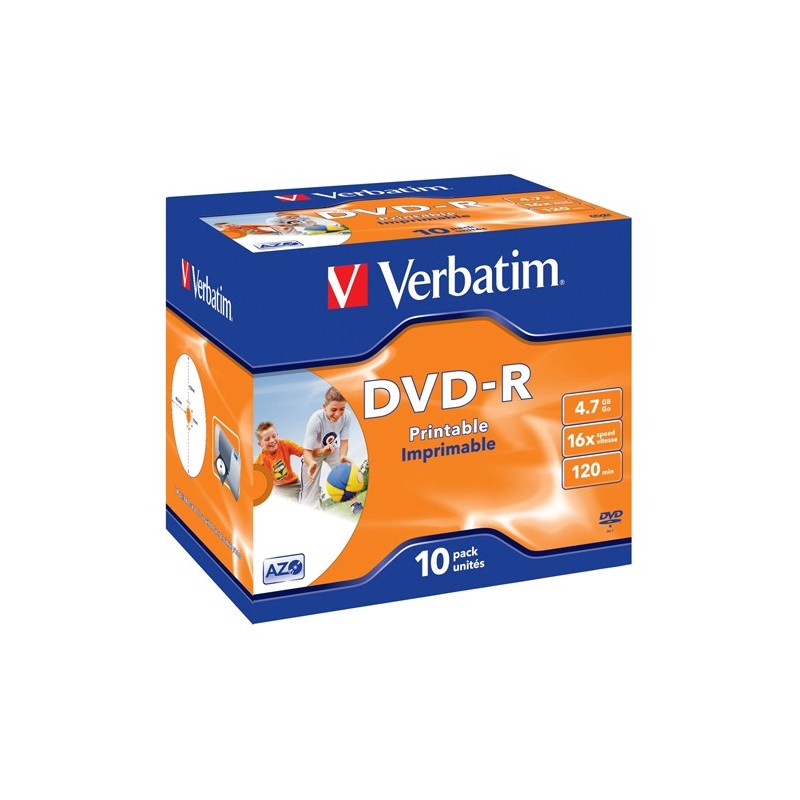VERBATIM DVD-R 4,7GB PRINTABLE W PUDEŁKACH 43521