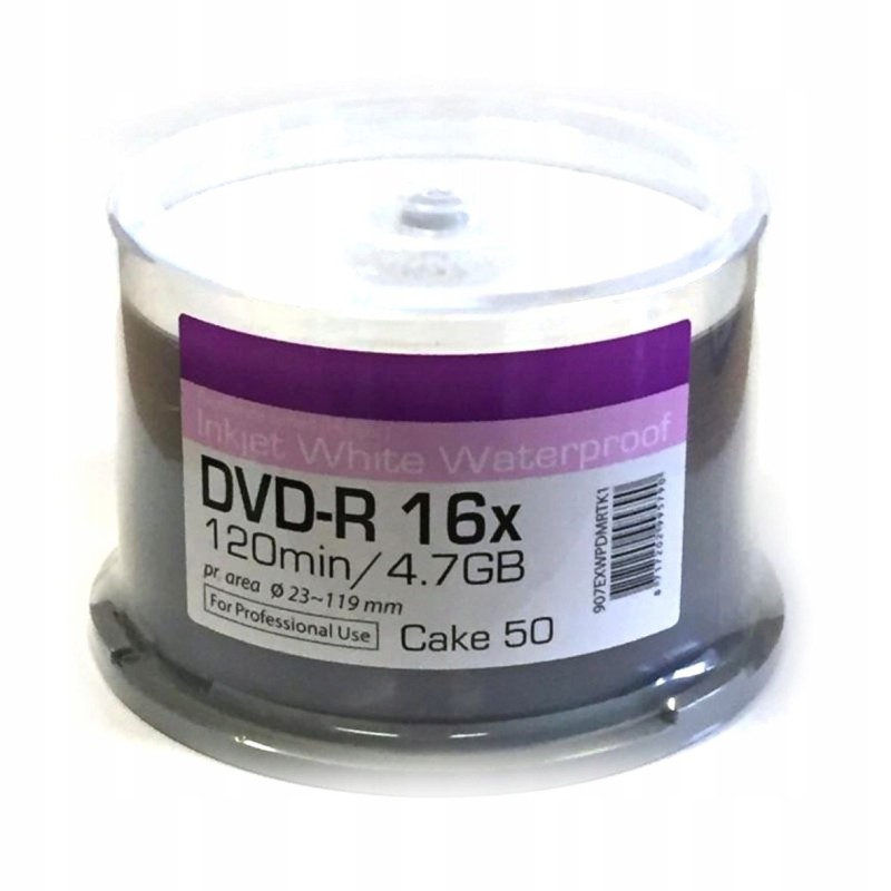 RITEK DVD-R PRINTABLE GLOSSY WATERPROOF 100 sztuk