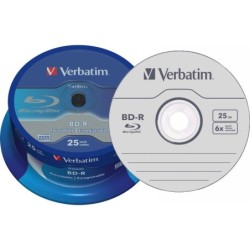 Płyty VERBATIM BD-R 25GB DataLife cake 25 43837