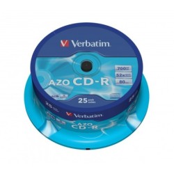 VERBATIM CD-R 700MB 80min cake 25szt AZO Crystal!!