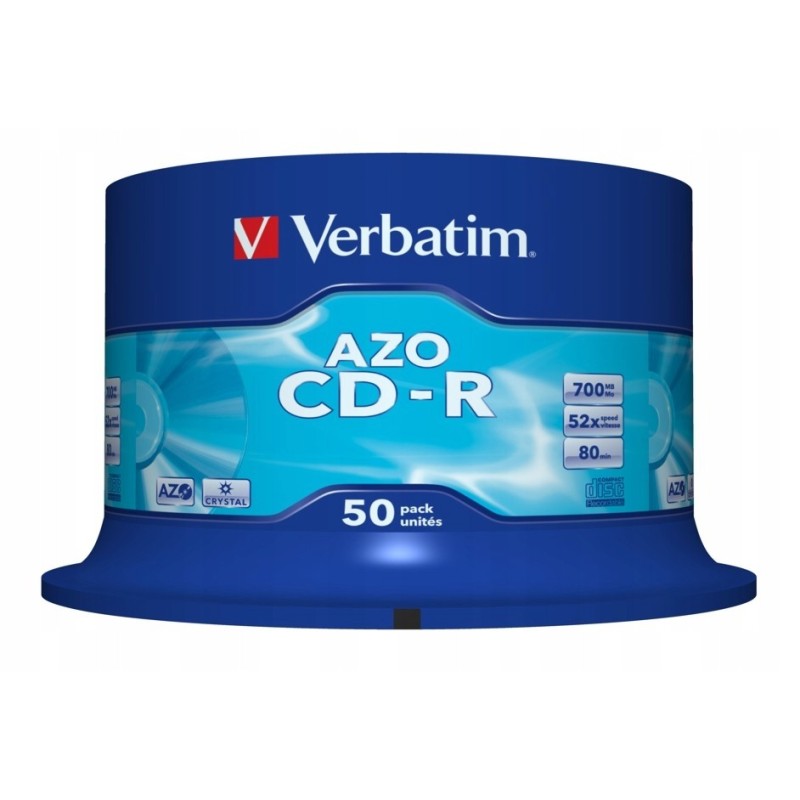VERBATIM CD-R 700MB 80min cake 100szt AZO Crystal!