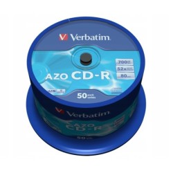 VERBATIM CD-R 700MB 80min cake 100szt AZO Crystal!