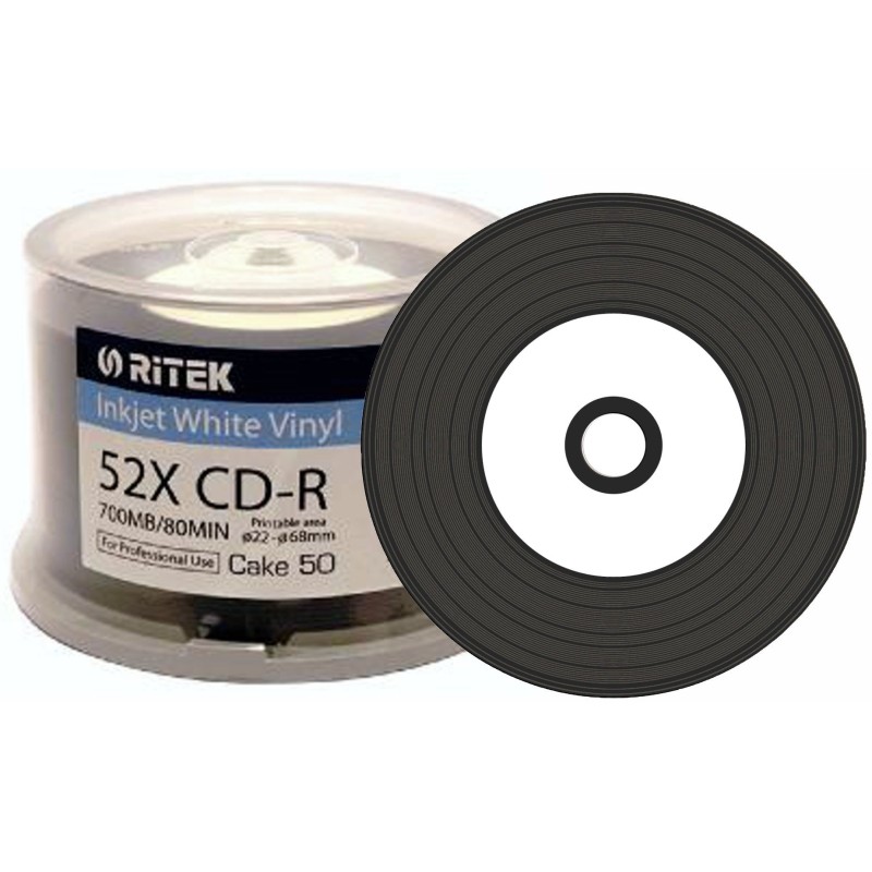Ritek CD-R Vinyl Printable Czarny Nośnik 100 sztuk