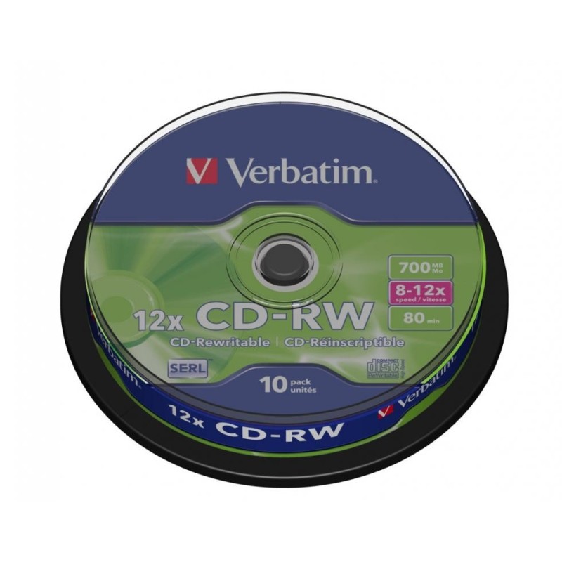 VERBATIM CD-RW 700MB 12x cake 10 sztuk.