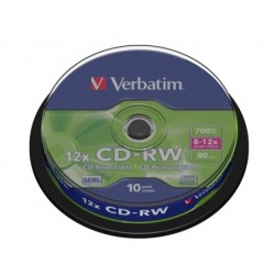 VERBATIM CD-RW 700MB 12x cake 10 sztuk.