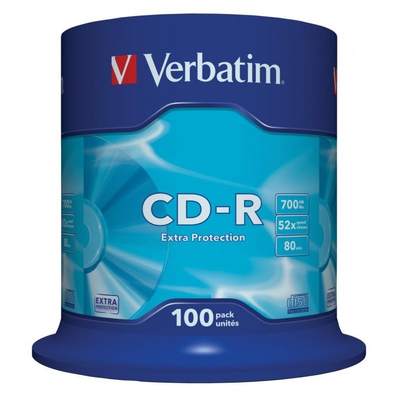 VERBATIM CD-R 700MB cake 100szt extra protection!