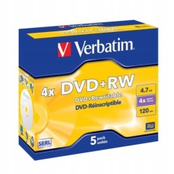 VERBATIM DVD+RW 4,7GB 4X jewel case 1 sztuka SERL