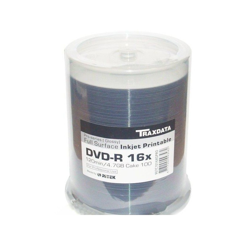 RITEK DVD-R PRINTABLE WHITE FF GLOSSY cake 100szt