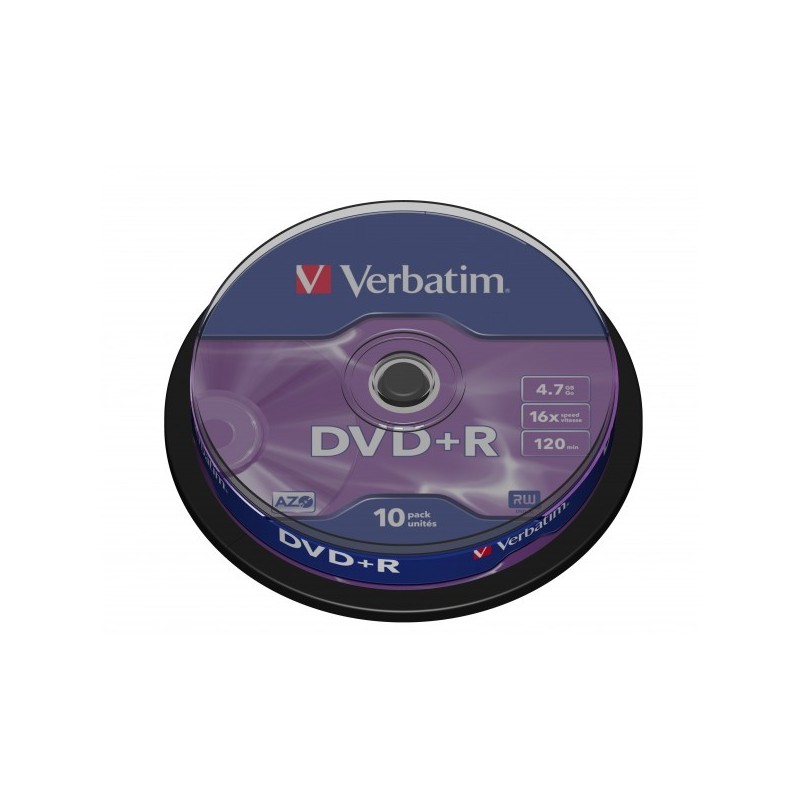 VERBATIM DVD+R 4,7GB 16x cake 10 sztuk AZO