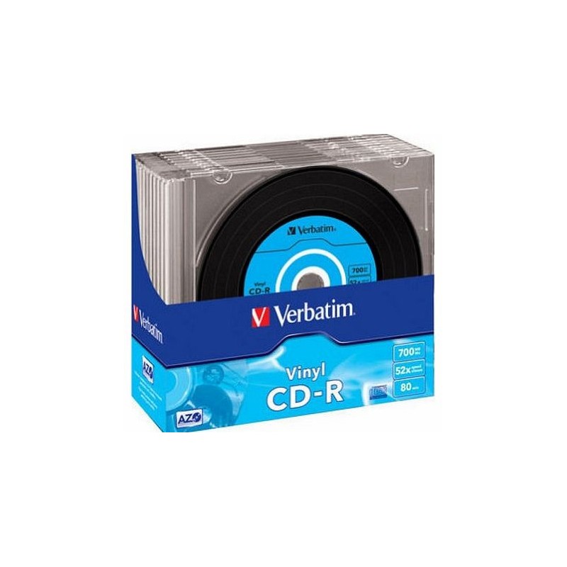 VERBATIM CD-R 700MB 52X AZO VINYL slim 10szt 80min