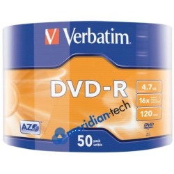 Płyty VERBATIM DVD-R 4,7GB 16x 100szt srebrne AZO
