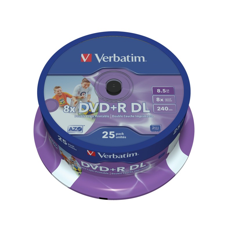 VERBATIM DVD+R DL Printable 8,5GB 8x c25 MKM-003 !