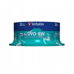 25 PŁYT DVD-RW VERBATIM 4.7GB WIELOKROTNY ZAPIS !!